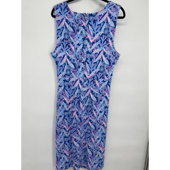 Lilly Pulitzer Dress Woman’s 14 Odella V-Neck Midi Vacation Resortwear Coastal - Picture 2 of 11